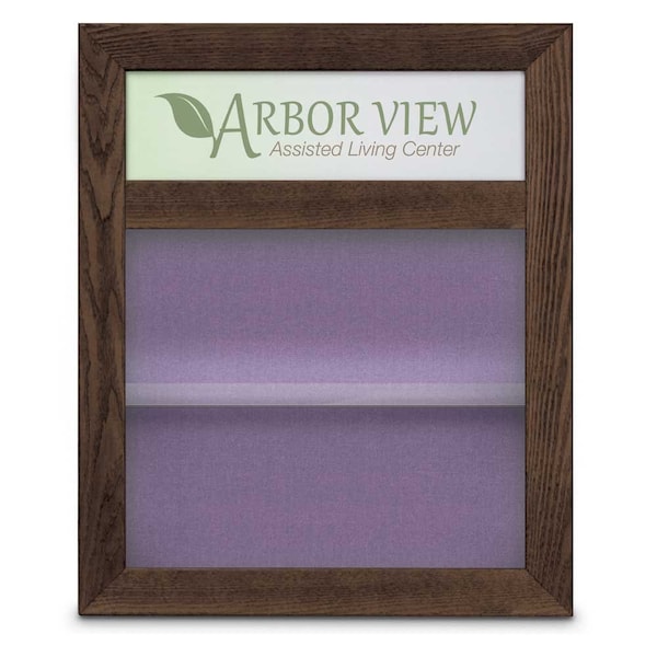 Outdoor Enclosed Combo Board, 42"x32", Bronze Frame/Black & Amethyst